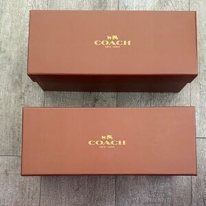 Coach Brown Shoe Boxes with Gold Logo